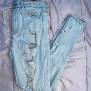 American Eagle Light Washed Ripped Jeans
